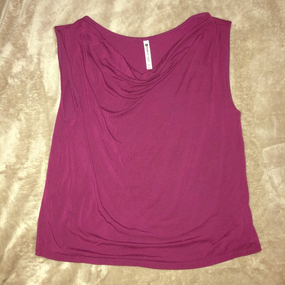 Fabletics Drop Neck Burgundy Top